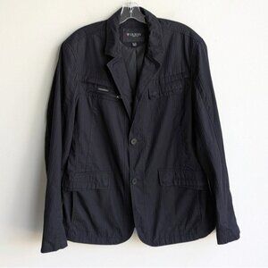 Vintage Guess striped black 100% cotton button down blazer